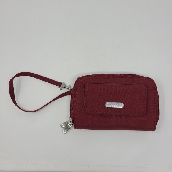 Baggallini RFID Wristlet Wallet Dark Red 6.5 x 4 clutch travel - Picture 1 of 7